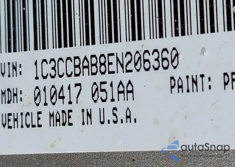 2014 Chrysler 200 Lx из США, поврежденный, VIN 1C3CCBAB8EN206360